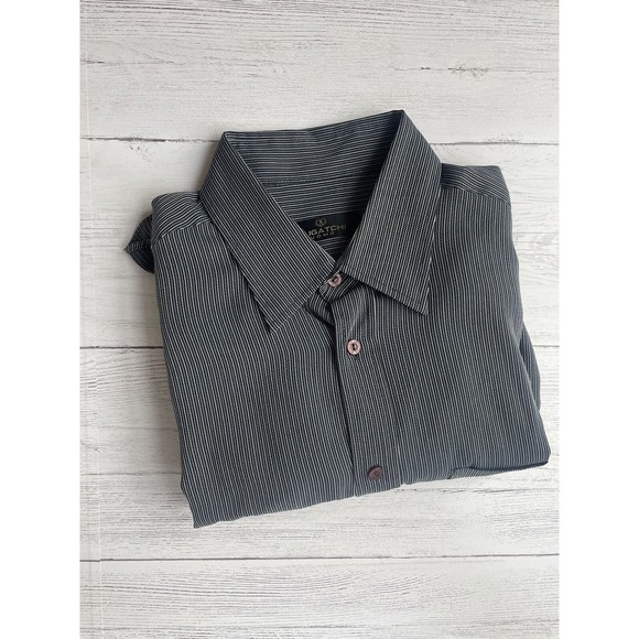 Bugatchi Men's Navy  Striped Long Sleeve Button Up Shirt Size L - Picture 1 of 6